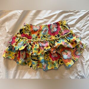 Hanna Andersson Yellow Floral Ruffle Skirt